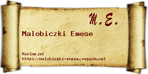 Malobiczki Emese névjegykártya