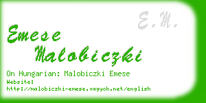 emese malobiczki business card